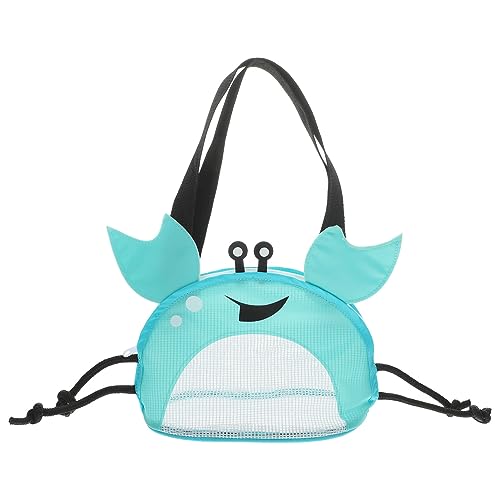 UPKOCH Krabben-Strandtasche Strandtasche Beach Bag Strandspielzeug Aufbewahrung Rucksack für den Strand Muschel Netztasche für den Strand Mesh-Strandtaschen Stoff Sky-Blue von UPKOCH