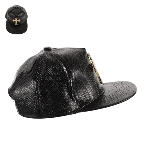 UPKOCH Kreuzhut Hut Mit Flacher Krempe Für Damen Baseballkappe Mit Kreuzzeichen Hip-hop-hut Männer Baseballmütze Atmungsaktive Baseballkappe Herren Rock Hut Baseballkappe Frauen Black Pu von UPKOCH