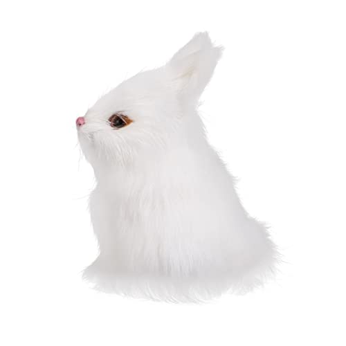 UPKOCH Lebensechte Kaninchen Bunny Modell Miniatur Bunny Mini Kaninchen Simulation Bunny Kaninchen Weiß von UPKOCH