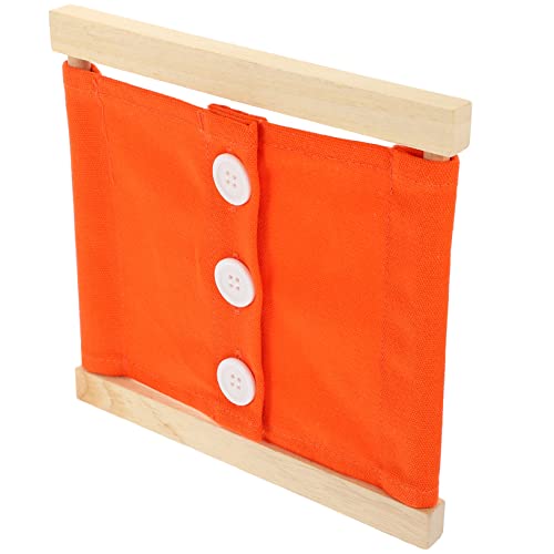 UPKOCH Lehrhilfen Für Die Anziehpraxis Zappeln Fädelspielzeug Stapeln Sensorisches Fleißiges Board- Lerntafel Aktivitätstafel Kleid-lernspielzeug Orange Stoff von UPKOCH