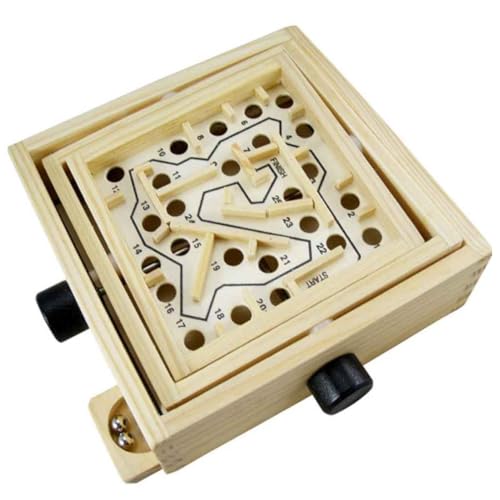 UPKOCH Lernspielzeug Mind Games The Mind Game Kugel-Labyrinth настольные игры Labyrinth Puzzles Perlen Gehirnspielzeug einfaches intellektuelles Spielzeug Spiel mit Holzkugeln Hölzern von UPKOCH