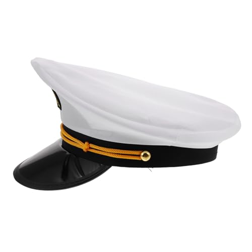 UPKOCH Marine-Kappe Marine Hut Weißer Marinehut Matrosenmütze Marinehut für Damen Marinehut Halloween Kapitänsmützen für Männer Admiral Hut Cosplay-Hüte Segelmütze Seekappe Stoff von UPKOCH