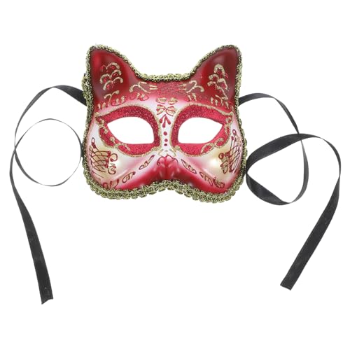 UPKOCH Maske Cosplay dekorativ Katzenkopf Gesichtsbedeckung halloween animal mask katzenhöle facecup cats kinder mask mask Karnevalszubehör Partyzubehör Partygeschenk Plastik rot von UPKOCH