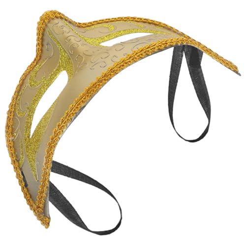 UPKOCH Maskerade-maske Halloween Staubmaske Zirkus Weiße Maskerademaske Venezianische Partei Abendmaske Rätsel Männer Maskieren Wunderschöne Maskerademasken Abs Golden von UPKOCH