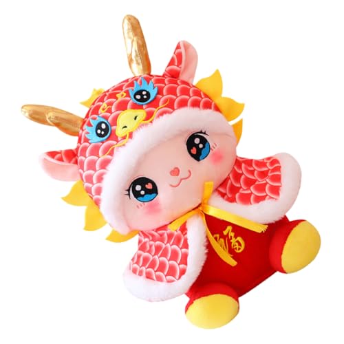 UPKOCH Maskottchen-Drachenpuppe ausgestopfte Drachenpuppe Stofftierpuppe Drache Stoffpuppe Drachenplüsch Drachen-Plüschtier Maskottchen-Drachenmodell Kuscheltier Drache PP Baumwolle rot von UPKOCH