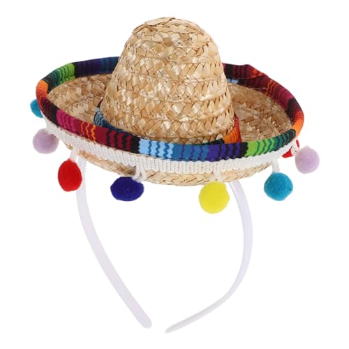 UPKOCH Mexikanischer Hut Mini-Sombrero Mini-Hüte spanischer Strohhut mexikanisches Stirnband Sombrero-Hüte Sonnenhut Mexiko-Partyhüte Sombrero-Stirnbandhut Cowboy-Hut Piratenhut Polyester von UPKOCH