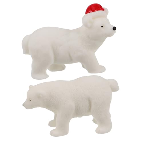 UPKOCH Mini-Harz-bär, Miniatur-bär-Figur, Winter-weihnachtsbär, Ornamente, Mikro-Landschaft, Tiere, Kuchendeckel Für Weihnachten, Zuhause, Tischdekoration von UPKOCH