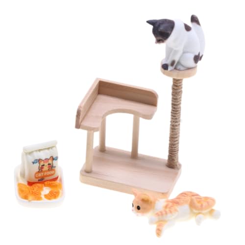 UPKOCH Miniatur-katzenfigur Aus Holz Und Mini-kratzbaum-Modell Für Puppenhaus-deko Mit Mini-holzmöbel-schmuck Und Katzenturm-Accessoire Für Realistischen Look UPKOCH Miniatur-katzenfigur Aus Holz Und Mini-kratzbaum-Modell Für Puppenhaus-deko Mit Mini-holzmöbel-schmuck Und Katzenturm-Accessoire Für Realistischen Look von UPKOCH