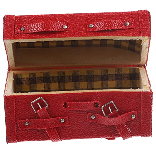 UPKOCH Mini-Holzkiste für kinderspielzeug Toys for spielzeuge für Toys Puppenkleidung Plüschtiere Babytrage Miniatur-Vintage-Koffer Mini-Koffer- rot von UPKOCH