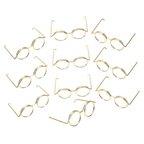 UPKOCH Mini Puppenbrillen Rimless Doll Sunglasses Aus Für Puppen Ideal Als Accessoire Zum Verkleiden Und Goldfarben Perfekte Puppenzubehör Für Kreative von UPKOCH