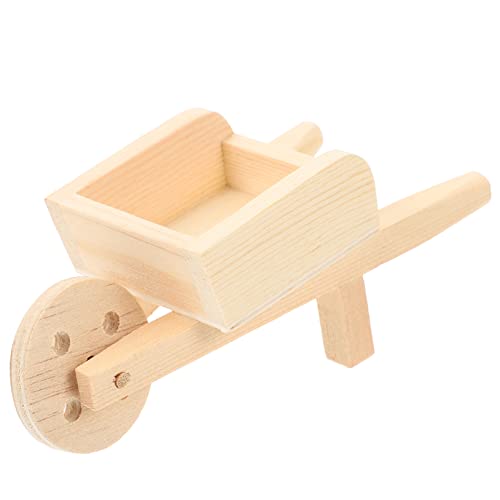 UPKOCH Mini-Wagen hühner kinderknallzeug gartenzubehör Wohnaccessoire puppenwagen Schubkarren-Modelle Warenkorb einkaufswagen Mini-Gartenwagen-Modelle Miniaturwagen Holz von UPKOCH