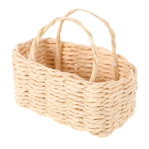 UPKOCH Mini-aufbewahrung Skorb Körbe Mini-puppenhauszubehör Puppenhaus Wäschekorb Puppenhaus-Miniatur-einkaufskorb Kleiner Picknickkorb Kleiner Weidenkorb Rattan Beige von UPKOCH