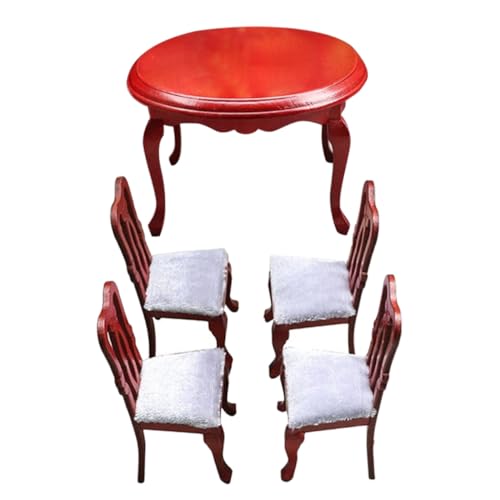 UPKOCH Miniatur Esstisch und Stühle Set Europäischer Stil Robustes Holz Detailreiches Design Platzsparend Für Puppenhaus Küche Wohnkultur UPKOCH Miniatur Esstisch und Stühle Set Europäischer Stil Robustes Holz Detailreiches Design Platzsparend Für Puppenhaus Küche Wohnkultur von UPKOCH