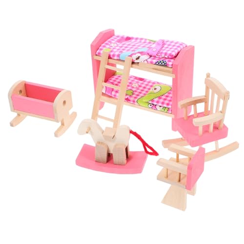 UPKOCH Miniatur-Holzhausmöbel Kinderzimmer-Schlafzimmer-Set Puppenhaus-Möbelsets Kinderspielhaus-Spielzeug von UPKOCH