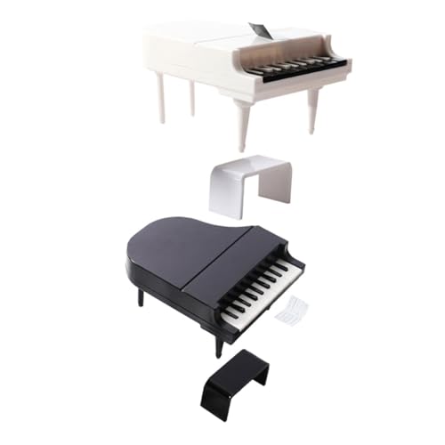 UPKOCH Klavier Mit Hocker Dekoration Puppenhaus Mini Klavier Miniatur Klavier Modell Für Puppenhaus Weiße Und Schwarze Standpianos Als Dekoration Und Zubehör Für Miniaturmöbel Und Puppenhausgestaltung von UPKOCH