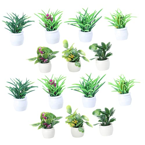 UPKOCH Miniatur Potted Plant Simulation Pflanzen Dekoration Für Puppenhaus DIY Handwerksmaterial 3 Große Blumentöpfe Zubehör Kreative Deko Elemente von UPKOCH