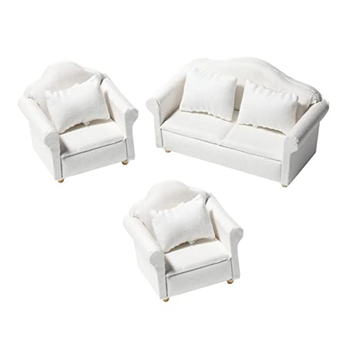 UPKOCH Miniatur Sofa Set Für Puppenhaus 3 Teiliges öbelmodell Mit Kissen Ideales Zubehör Für Puppenhaus Und Miniaturmöbel Perfektes Für Und Sammler von UPKOCH