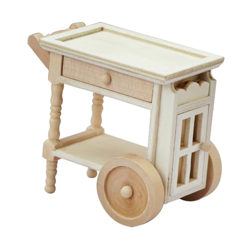 UPKOCH Miniatur-Szene-Ornamente Schubkarre Mini-Trolley- Küchensimulationswagen Dekoratives Trolley-Modell Mini-hausdekoration DIY -versorgung Mikroszenenverzierung Wohnkultur Birke von UPKOCH