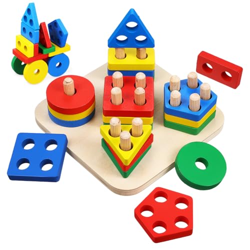 UPKOCH Montessori Holz Bauklötze Teilig Farbsortierspielzeug für Junge Mädchen Lernspielzeug Form und Farbenerkennung Motorische Ab Jahr Sicher Lackiert UPKOCH Montessori Holz Bauklötze Teilig Farbsortierspielzeug für Junge Mädchen Lernspielzeug Form und Farbenerkennung Motorische Ab Jahr Sicher Lackiert von UPKOCH