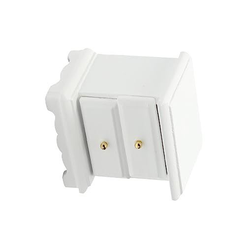 UPKOCH Nachttisch Modell leuchtende Dekorationen - wiederaufladbare Figur Mini nachttisch Miniature Bedside Table dekorativer Minitisch Nachttischmöbel hölzern Weiß von UPKOCH