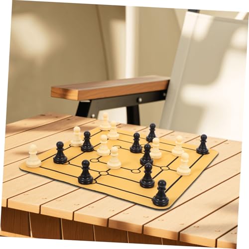 UPKOCH Nine Mens Morris Brettspiel Set für Erwachsene Tragbares Leichtes Spiel mit Mauspad Schachbrett Fördert Strategisches und Unterhaltung für Familien und Partys UPKOCH Nine Mens Morris Brettspiel Set für Erwachsene Tragbares Leichtes Spiel mit Mauspad Schachbrett Fördert Strategisches und Unterhaltung für Familien und Partys von UPKOCH