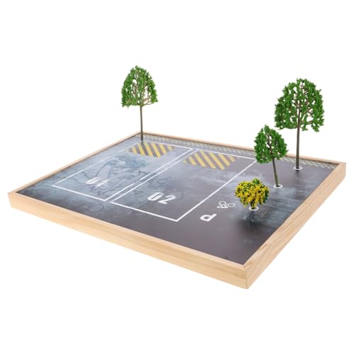 UPKOCH Parkplatz-Modell parkgarage Parkgarage Spielset Autosammlung Display Autogaragenmodell Sammlerstücke Modellauto Garage Vitrine für Spielzeugautos Montessori-Teppich Holz von UPKOCH