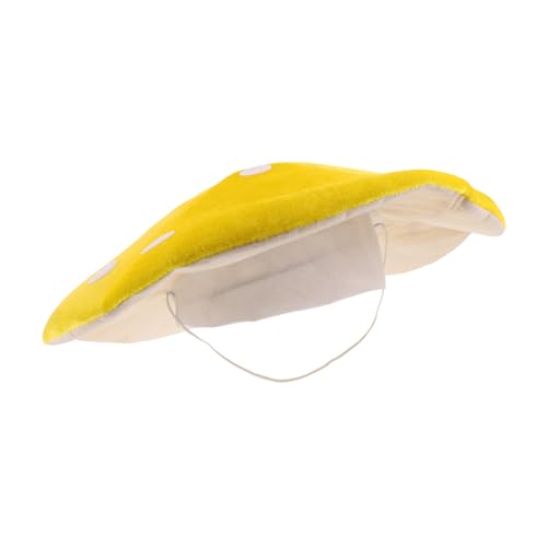 UPKOCH Pilz-Partyhut Pilz-Eimerhut Pilz-Kostümzubehör Cosplay-Kostüme Pilz-Cosplay-Hut Pilz Stirnband Pilzhüte Kostüm Hüte Pilzmütze für Kinder Pilzmütze Kinder Pilzkrone Stoff Yellow von UPKOCH