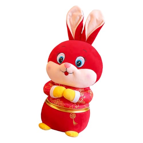 UPKOCH Plüsch-Kaninchen-Puppe Gefüllte Hasenpuppe Plüschhasen-Spielzeug Stofftier-Maskottchen-Spielzeug Flauschige Kuscheltiere Hase Gefüllte Puppe Desktop-Spielzeug Rot Kurzer Plüsch von UPKOCH