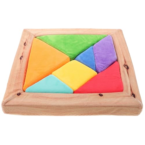 UPKOCH Plüsch-Puzzleblock Geometrisches Tangram Denksportaufgaben Puzzlespiel Montessori-Stiel Lernspielzeug Für Kinder Und Erwachsene von UPKOCH