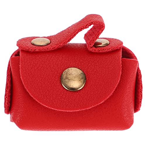 UPKOCH Puppenhaus Mini Leder Handtasche Babywippe Mini-süßigkeiten-Korb Mini-Spiegel Weißer Kinderwagen Meerschweinchen-heusack Puppenwagen Miniaturpuppenhaus Hasen-kauspielzeug Klein Rot von UPKOCH