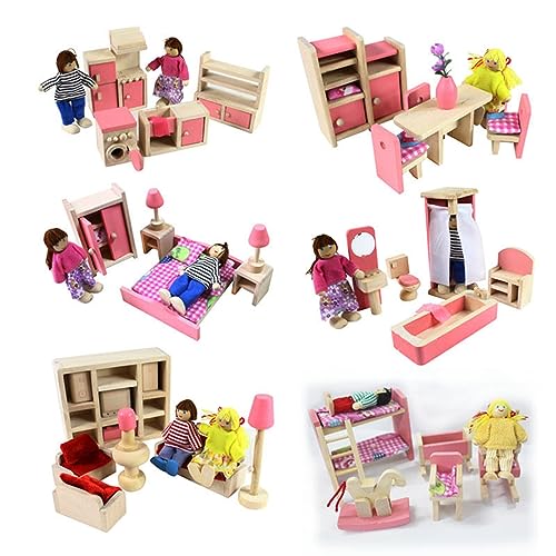 UPKOCH Puppenhaus-Miniaturmöbel-Set Aus Holz Badezimmer Mini-Möbel Puppenhaus-Zubehör Für Kinderspielzeug von UPKOCH