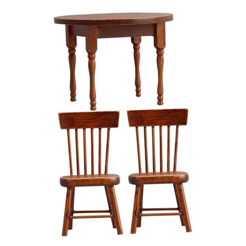 UPKOCH Puppenhaus Möbel Set Miniatur Runder Tisch und Stühle in Holzoptik Realistische Miniaturmöbel für Wohnzimmer und Esszimmer Sammlerstück für Puppenhaus Szenen UPKOCH Puppenhaus Möbel Set Miniatur Runder Tisch und Stühle in Holzoptik Realistische Miniaturmöbel für Wohnzimmer und Esszimmer Sammlerstück für Puppenhaus Szenen von UPKOCH