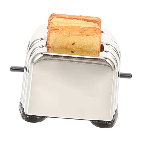 UPKOCH Puppenhaus-brotbackmaschine Puppenhaus Bausatz Selber Machen Mini-brotbackmaschine Simuliertes Küchengeschirr-kit Mini-Toaster- Miniatur-raumdekorationen Metall von UPKOCH