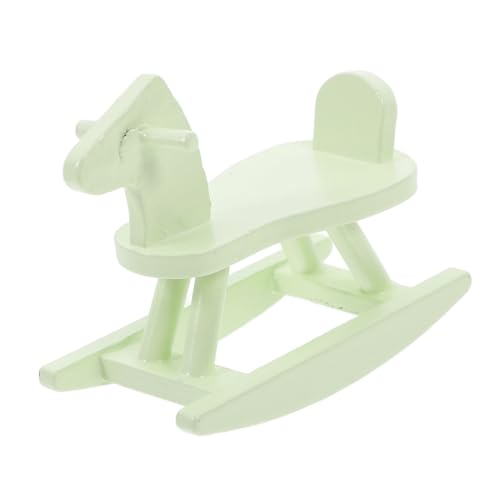 UPKOCH Puppenhaus kleines Trojanisches Film Miniatur Bausatz Kinderwagen Die Schaukelpferd Charme Puppenhausmöbel Dekoration Foto Möbel für Puppenhäuser Birke Light Green von UPKOCH