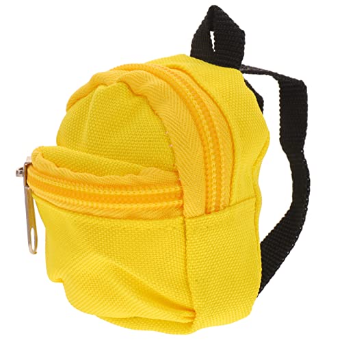 UPKOCH Puppenrucksack Minipuppenkleidung Mini-Rucksack-Spielzeug Puppenträger Kleidung Puppen Schulranzen Rucksack für Puppen Puppe Kostümschmuck bjd Puppe Rucksack Polyester Yellow von UPKOCH