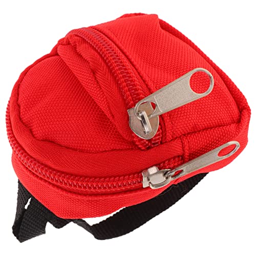 UPKOCH Puppenrucksack Schultasche Für Puppe Mini-puppentasche Mini-Puppen Für Schulbedarf Mini-Puppen-schultaschen Mini-schulbedarf Für Puppen Kleine Puppe Süße Puppentasche Polyester Rot von UPKOCH