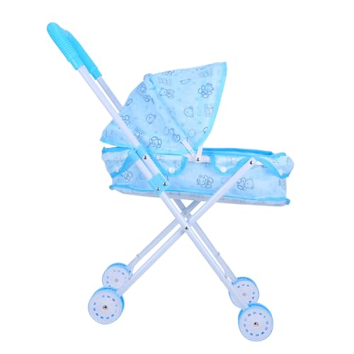 UPKOCH Puppenwagen Kinderwagen Mädchen gefälscht vorgeben Buggy einkaufswagen Kinderwagenspielzeug Spielhauszubehör Spiel Kinderwagen Eisen Sky-Blue von UPKOCH