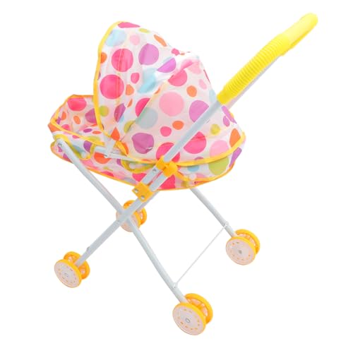 UPKOCH Puppenwagen puppenmöbel doll Stroller Puppen kindewagen kleinkindspielzeug Wagen Kinderwagen Spielhauszubehör Babyzubehör für 2-Jährige Eisen von UPKOCH