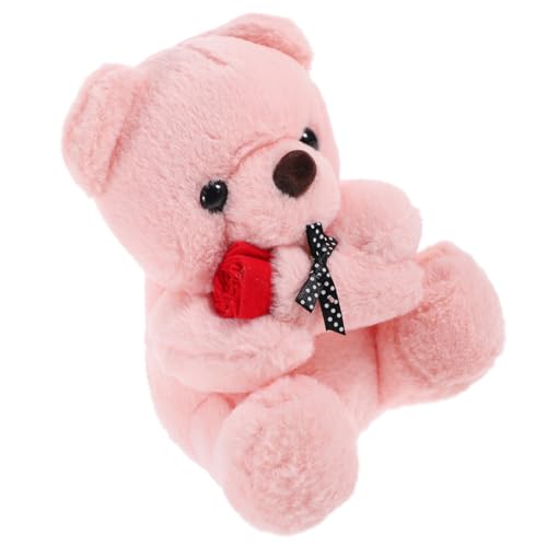 UPKOCH Rosenbärenpuppe ausgestopfte Bärenpuppe dekorative Bärenpuppe Bärenspielzeug wohnaccessoires Valentine's Day Toy Kleiner Bär Stofftier Plüsch gefüllte Bärenpuppe PP Baumwolle Rosa von UPKOCH