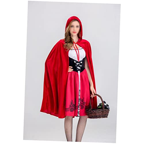 UPKOCH Rotkäppchen Kostüm Für Frauen Halloweenkostüm Rot S Für Karneval Fasching Und Cosplay Mittelalterliche Peasant Kleidung Für Halloween Feiern von UPKOCH