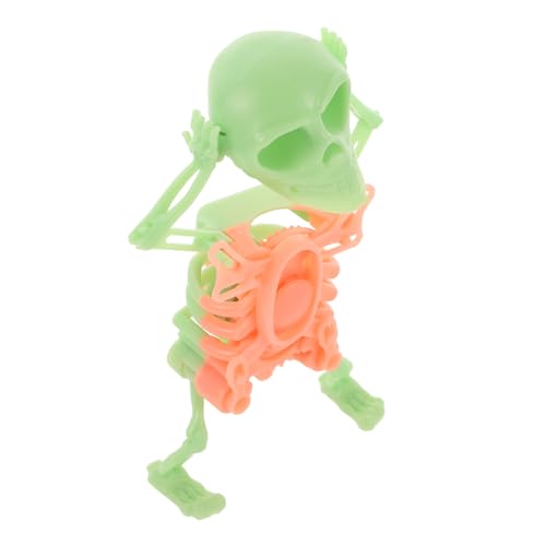 UPKOCH Schädel Spielzeug Tanzende Halloween-Figuren Mini-Skelette Skelette Halloween-Dekorationen DREI Tanzende Skelette Auto Schüttelt -Ornament Tanzschädel Plastik Green von UPKOCH