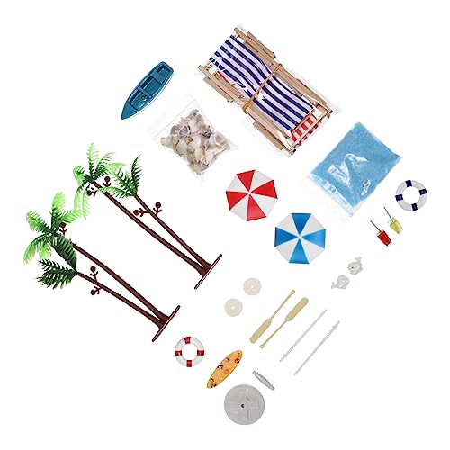 UPKOCH Sommer Accessoires Für Den Strand Strandhütte-duschvorhang Puppenhauszubehör Sandkasten Figuren Strandtuch Strandzubehör Miniteich Deko Mini-Ornamente Colorful Harz von UPKOCH