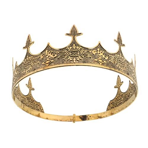 UPKOCH Tiara Elegante Königskrone Krone Zur Geburtstagsfeier Königskostüm Für Herren Kronen-stirnband Cosplay-könig-kostümzubehör Mittelalterliche Königskrone Legierung Golden von UPKOCH