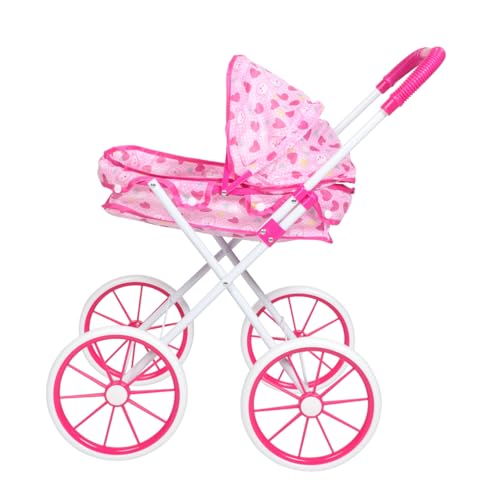 UPKOCH Trolley- großer puppenwagen Kinderwagen puppenwagen zubehör Regenschirm Kinderwagen Mini-Puppenwagen Babytrage für Puppen Babypuppenwagen Eisenrahmen Rosa von UPKOCH