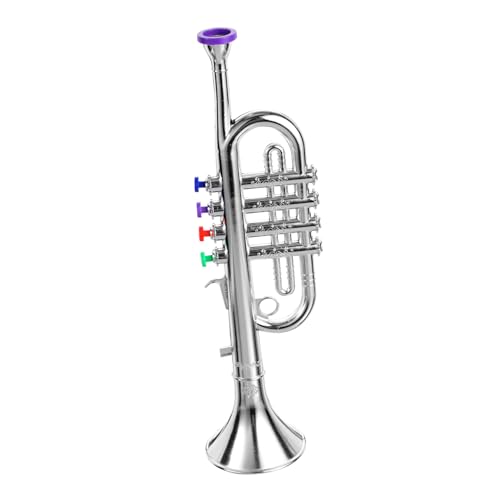 UPKOCH Trompete Spielzeug Ornamente Für Musikinstrumente Party-Horn Musikalisches Trompetenspielzeug Trompetengeräuschemacher Blasinstrumente Für Kinder Kleine Trompete Silver Plastik von UPKOCH