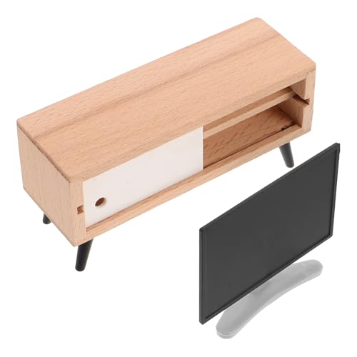 UPKOCH Tv-Modell Möbel Maßstab 1 12 Puppenhausmöbel Mini- -wohnzimmergeräte Fernseher Für Puppenhaus Fernseher Im Wohnzimmer Miniaturfernseher Im Maßstab 1:12 Mini-Fernseher Holz von UPKOCH