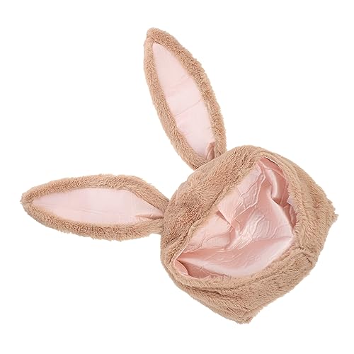 UPKOCH Weihnachtsstirnband Lustige Hasenohrkappe Lustiger Kostümhut Hasenohren Kapuze Hasenohrenhaube Für Erwachsene Halloween Hase Kostümzubehör Neuheit Hut Hasenmütze Brown Pp Baumwolle von UPKOCH