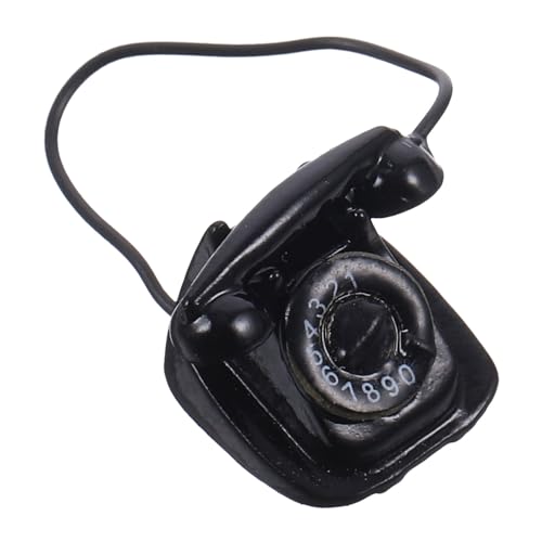 UPKOCH Vintage Miniatur Telefon für Puppenhaus Jungen und Mädchen Telefon Spielzeug Retro Ornament Schwarz Finish 1pc von UPKOCH