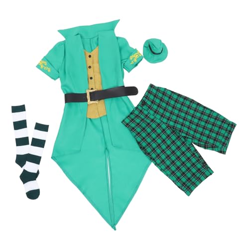 UPKOCH st. Patricks Kostüm St. Patrick's Day-Outfit Verkleidung für St Patrick's Day Kobold Hut Hosenanzug ausgefallene Klamotten ausstatten Kobold Kostüm Green von UPKOCH