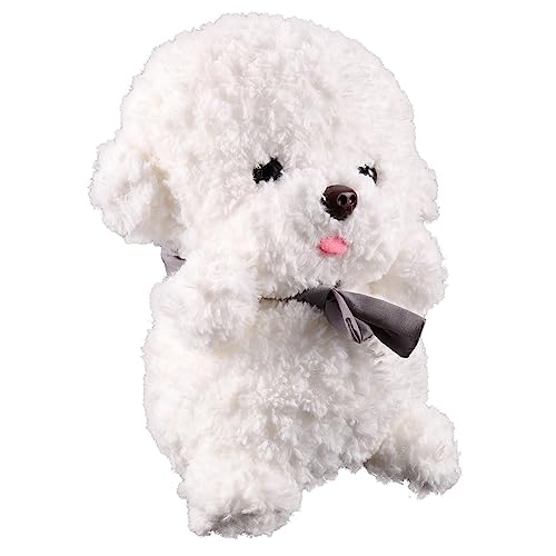 UPKOCH üsch Hundespielzeug Weißer Bichon Frise Realistisches Stofftier üßer Teddybär Hund Kuschliges üschspielzeug Für Hunde Und Welpen Ideales Kuscheltier Für Haustiere von UPKOCH